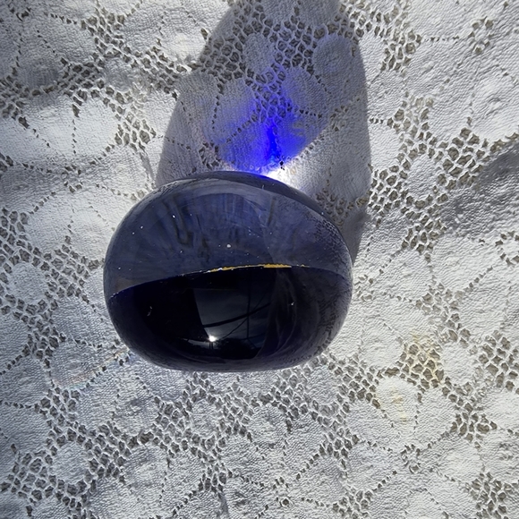 Blue and yellow Paperweight 3 inches in diameter - Picture 9 of 10